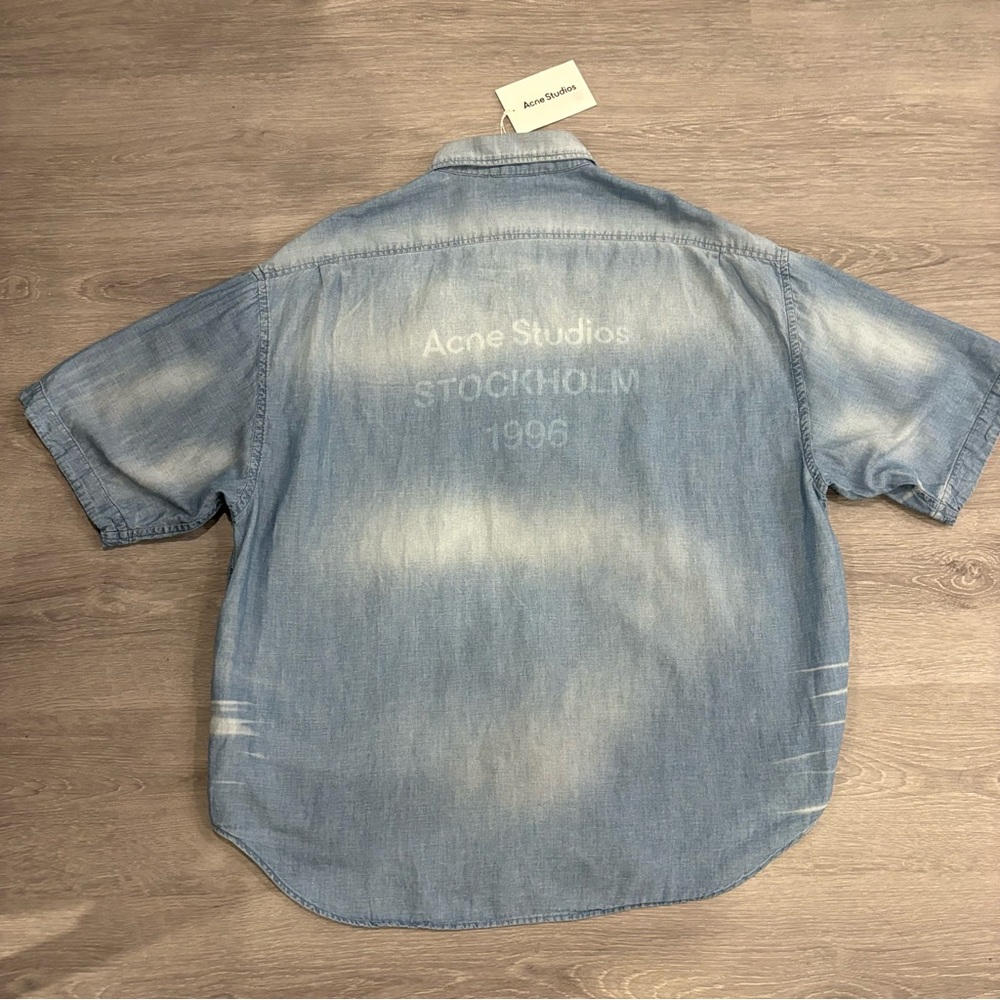 Acne Button Up Shirt with Logo Stamp